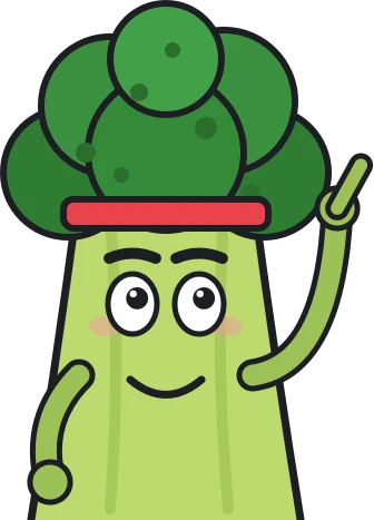 Brock, the broccoli coach, pointing